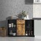 Industrial Kitchen Sideboard with Cabinet Drawer and Open Shelves Rustic Brown Black